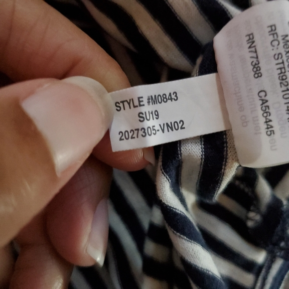 J. Crew Factory Striped Tie Back Short Sleeve Tee Size Small - Picture 2 of 7